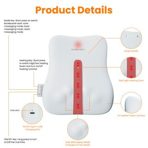 Coussin masseur Shiatsu 3D USB rechargeable 3 modes 2 chaleurs