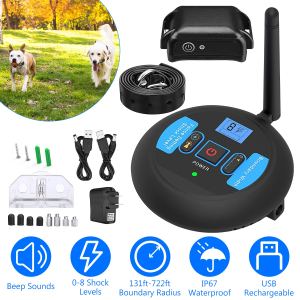 Clôture électrique sans fil pour chien avec collier de dressage