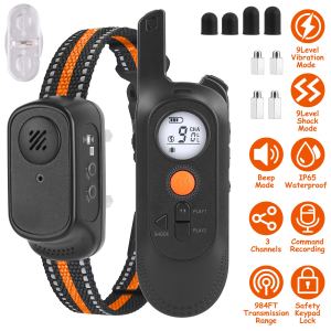 1pc Collier entraînement chien 984FT IP65 Rechargeable