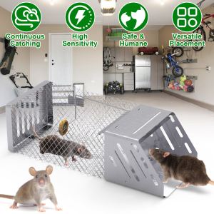 Piège à souris automatique continu, cage humaine pour rongeurs