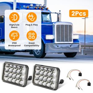 2 pcs projecteurs LED auto 4x6po H4 10-80V camion SUV