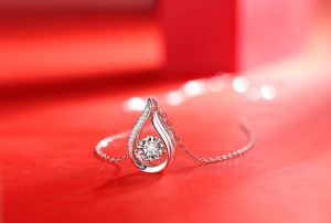 1Dynamic - Ensemble collier moissanite 1ct S925 plaqu