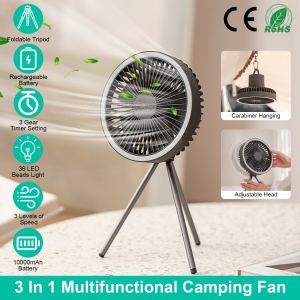 Ventilateur camping lanterne rechargeable trépied portable