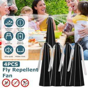 4 ventilateurs table mouche USB batterie piège parasites