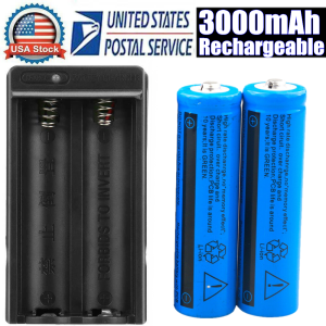 Batterie Li-ion 3000mAh 3.7V + chargeur prise US torche
