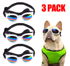 Lunettes soleil chien chat, verres UV, sangles, petit/moyen