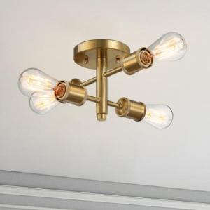 Luminaire semi-encastré 4 lumières rétro, 11po x 6.5po