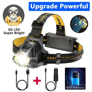 Lampe frontale LED rechargeable zoom 3 modes camping