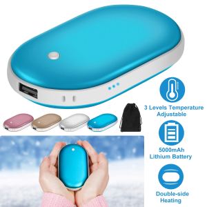 Chaufferette portable 1pc 5000mAh, batterie externe chauffage double face