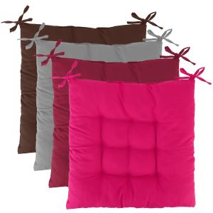 4 coussinets chaise carrés 17,72x17,72x2,37 po, mous, tapis assis