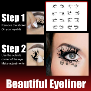 Halloween eye-liner patch maquillage chauve-souris araignée