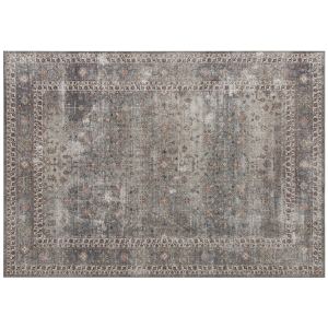 Tapis 4x6 lavable antidérapant, tapis traditionnel pliant, brun mélangé