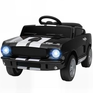 Auto enfant télécommandée, vitesse variable, MP3, DEL, noir