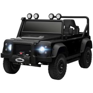 Voiture électrique enfant télécommande, moteurs doubles, suspension ressort, noir