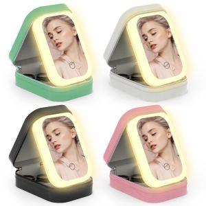 Trousse maquillage voyage miroir LED rechargeable 4 compartiments