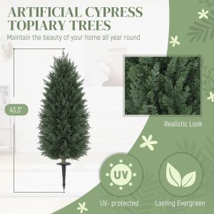 2 pc Cyprès artificiel 43,3 po UV résistant - Jardin