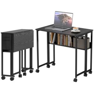 Bureau pliable rangement sac roulettes petit espace