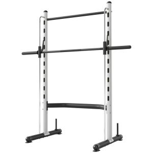 Rack squat barre pull-up, banc ajustable, blanc