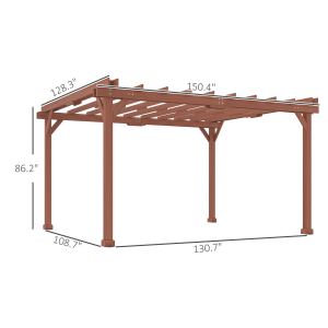 Pergola bois extérieur 11 x 12,5 po avec treille