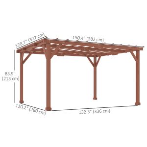 Pergola bois extérieur 11 x 12,5po avec treillage raisin