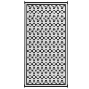Tapis extérieur réversible 9x18po imperméable noir blanc lanterne