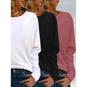 3 ensemble t-shirts manches longues femme grande taille