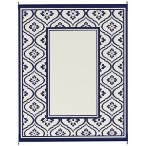 Tapis extérieur réversible imperméable 8x10 bleu blanc