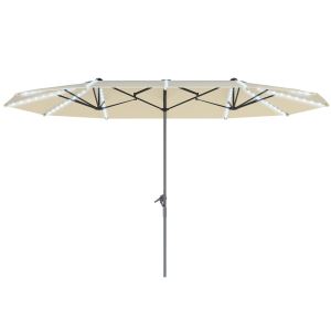 Parapluie terrasse 15 pi double face lumières solaires
