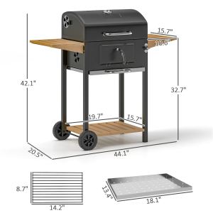 Barbecue au charbon 245 po², grille ajustable, 3 tablettes