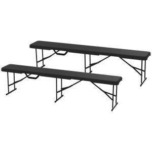 2 bancs pliants portables 6 pi plastique poignée camping noir