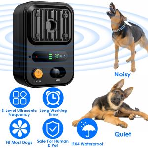 Appareil anti-aboiement ultrasonique rechargeable IPX4 32,8ft