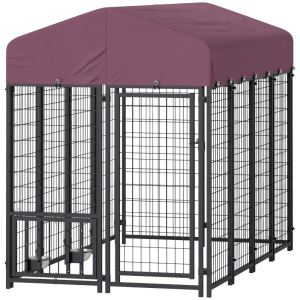 Enclos chien treillis 7,9x4x6m ajustable toit