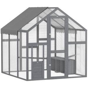 Poulailler bois grand 5,5 x 6 x 6 couverture imperméable, 6-8 poules