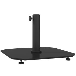 Base parasol patio carré 41 lb, support métal ajustable, noir