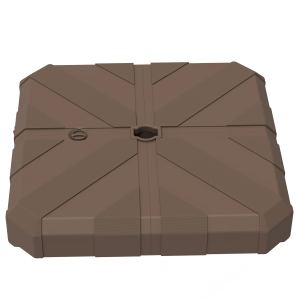 Base parapluie patio carré, base cantilever, capacité 143 lb, brun