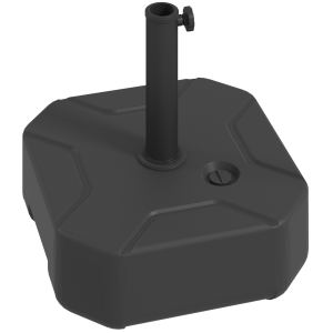 Square Patio Umbrella Base Holder, Heavy Duty Outdoor Umbrella Stand Base, Filled Up To 55lbs With Stand Or 44lbs With Water For Garden, Poolside, Black