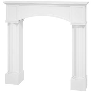 Foyer moderne manteau 43,3 po x 39,8 po blanc foyers électriques