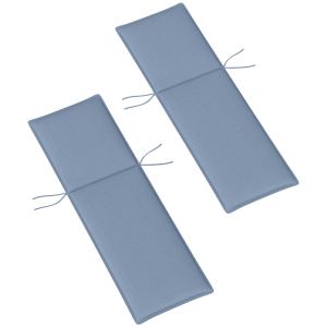 Coussins chaise longue 2 pcs, 76x23po, bleu