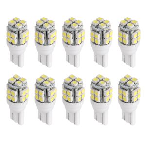 10 Ampoules LED T10 12V Base Coin Blanc 6000K Intérieur Coffre