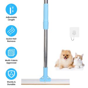 Racloir poil animaux téléscopique 54.33" - Grattoir tapis/vêtements