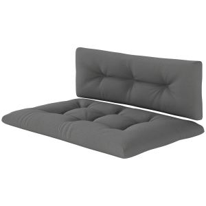 Coussin palette extérieur 2 places 3,9 po gris foncé