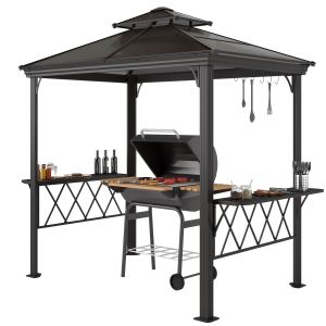Pergola BBQ Extérieur Toit Ventilation Double Crochet