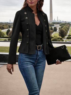 Veste casual femme double boutonnage rétro printemps