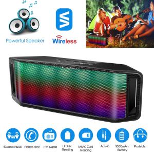 Haut-parleur LED sans fil multicolore FM USB MMC aux camping