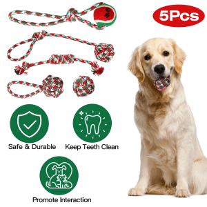 5 jouets corde Noël chien chiots agressifs entraînement