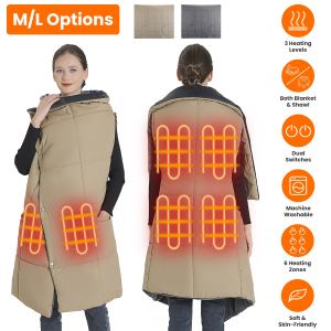 Couverture chauffée USB 5 zones 3 niveaux pour maison et bureau