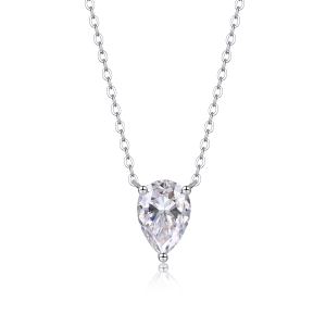 1Water Drop - Pendentif moissanite S925 argent/platine goutte d'eau