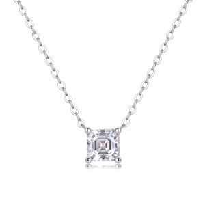 1Eternal - Pendentif moissanite carrée S925 argent sterling