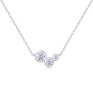 1White Dew - Pendentif moissanite S925 argent sterling