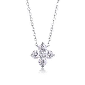 1Lucky Four-leaf Clover - Ensemble pendentif moissanite S925